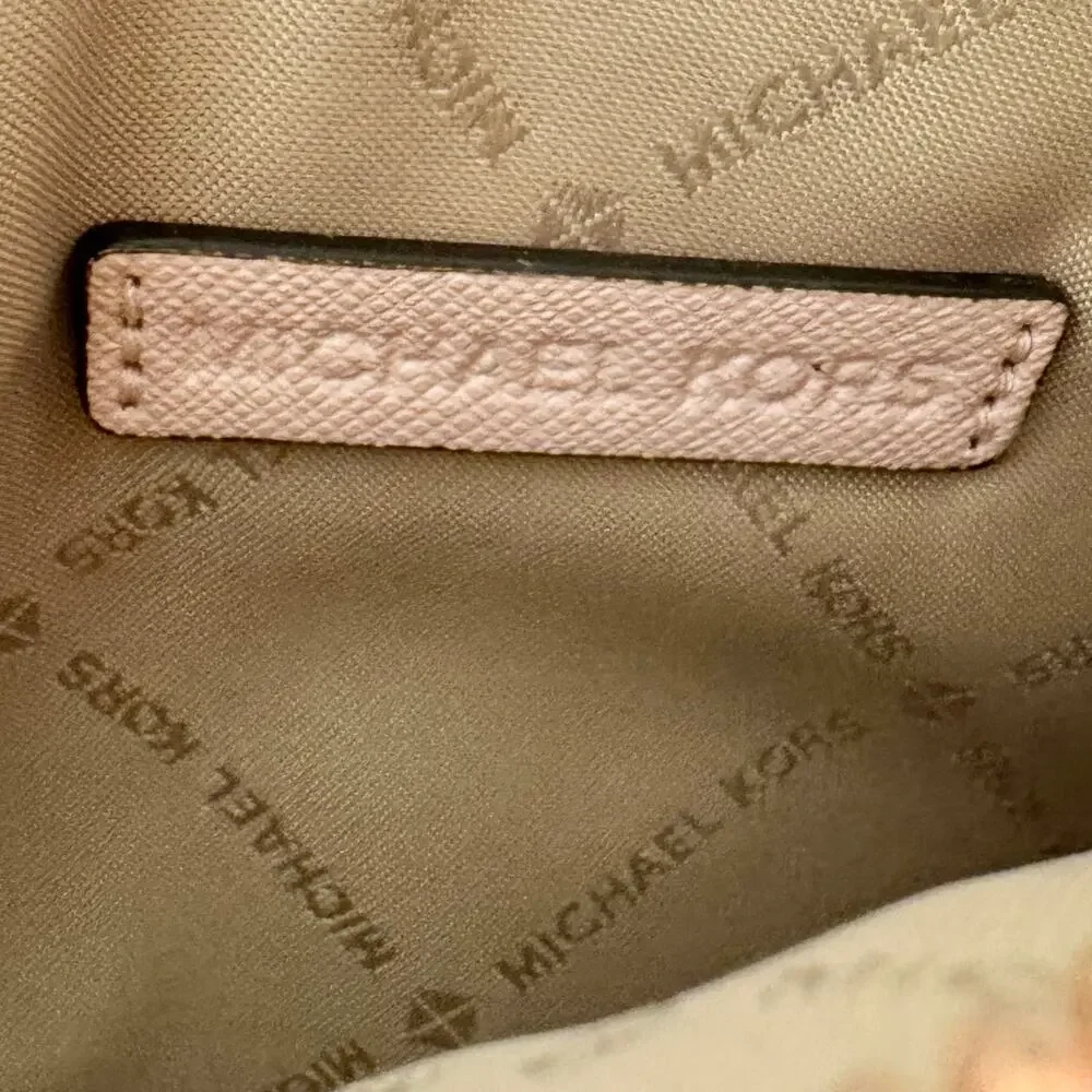Michael Kors Saffiano Leather Zip Flat Wallet Pouch Card Holder